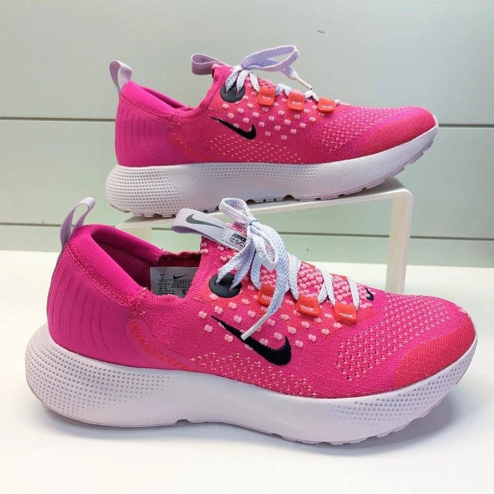 Nike React Escape Run Flyknit Pink Prime Magenta Running sneakers sz Women's 12